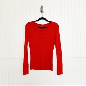 Merona Size M Red Cable Knit Pullover Sweater